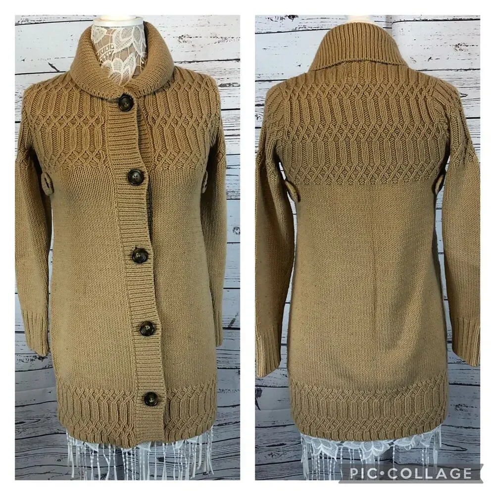 Gap kids cable knit long sweater Cardigan shawl collar size XL
